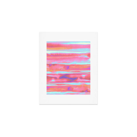 Amy Sia Neon Stripe Pink Art Print