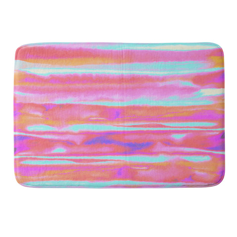 Amy Sia Neon Stripe Pink Memory Foam Bath Mat