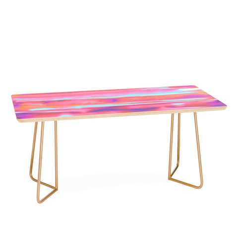 Amy Sia Neon Stripe Pink Coffee Table