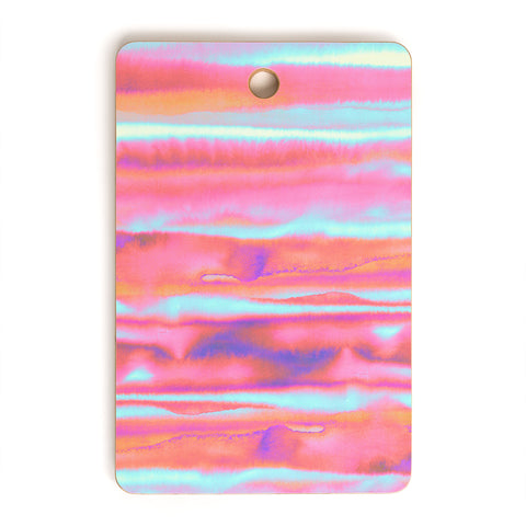 Amy Sia Neon Stripe Pink Cutting Board Rectangle