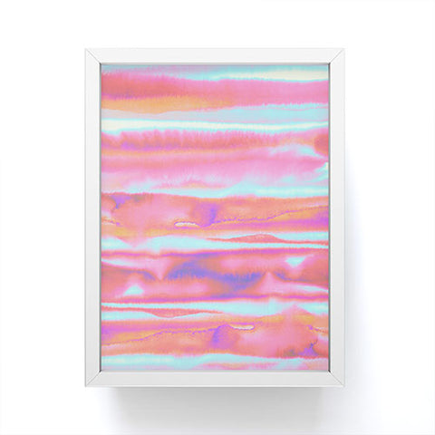 Amy Sia Neon Stripe Pink Framed Mini Art Print