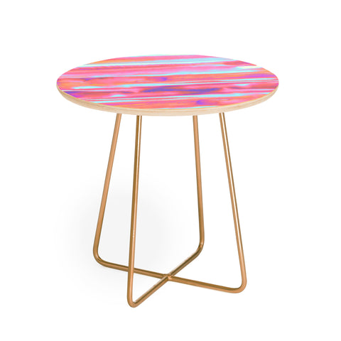 Amy Sia Neon Stripe Pink Round Side Table