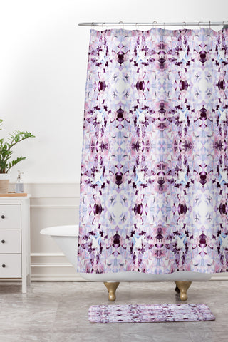 Amy Sia New York Geo Purple Shower Curtain And Mat