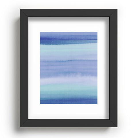 Amy Sia Ombre Watercolor Blue Recessed Framing Rectangle
