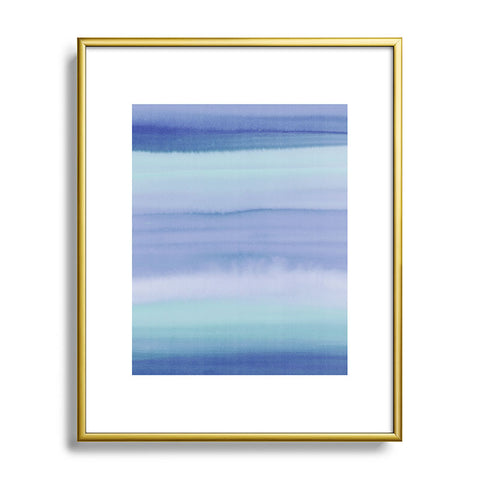 Amy Sia Ombre Watercolor Blue Metal Framed Art Print