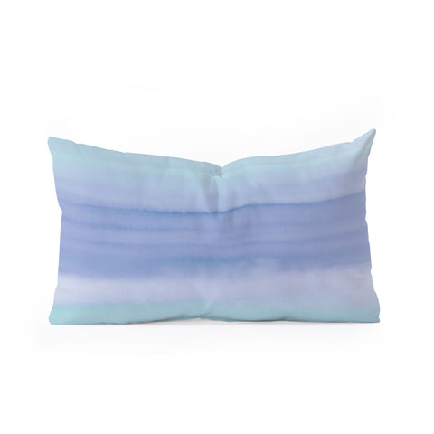 Amy Sia Ombre Watercolor Blue Oblong Throw Pillow