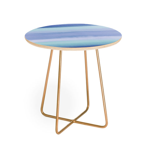 Amy Sia Ombre Watercolor Blue Round Side Table