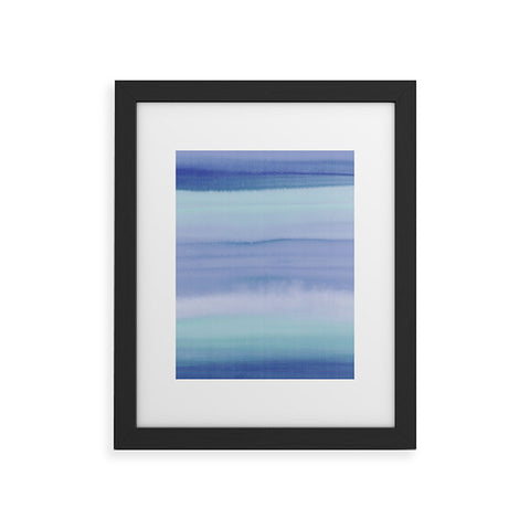 Amy Sia Ombre Watercolor Blue Framed Art Print