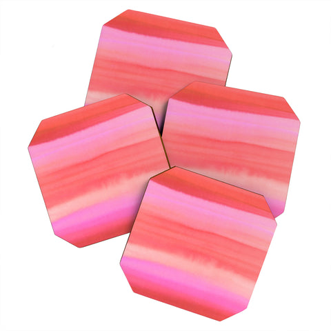 Amy Sia Ombre Watercolor Pink Coaster Set