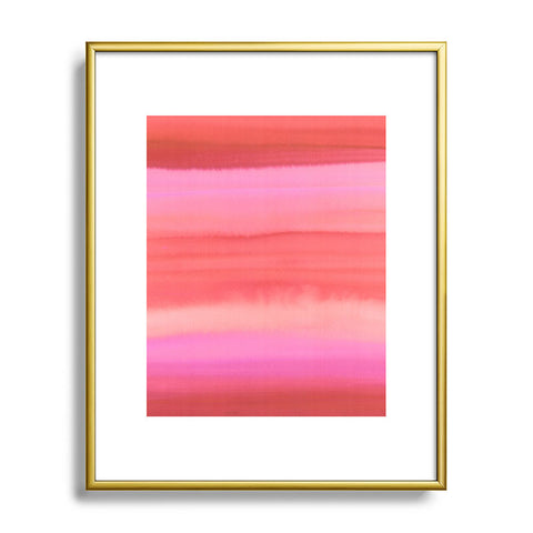 Amy Sia Ombre Watercolor Pink Metal Framed Art Print