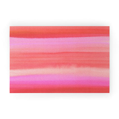 Amy Sia Ombre Watercolor Pink Welcome Mat
