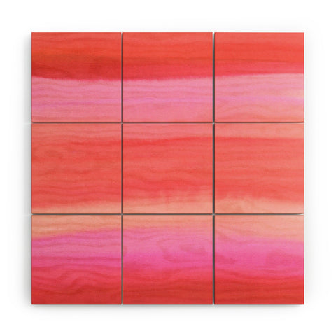 Amy Sia Ombre Watercolor Pink Wood Wall Mural