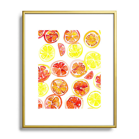 Amy Sia Orange Slice Metal Framed Art Print