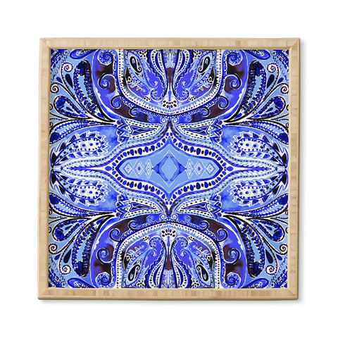 Amy Sia Paisley Deep Blue Framed Wall Art