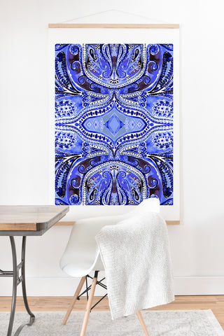 Amy Sia Paisley Deep Blue Art Print And Hanger