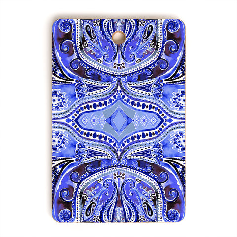 Amy Sia Paisley Deep Blue Cutting Board Rectangle