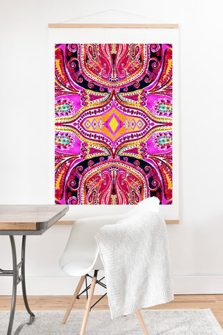 Amy Sia Paisley Hot Pink Art Print And Hanger