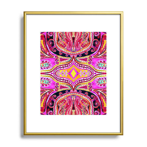 Amy Sia Paisley Hot Pink Metal Framed Art Print