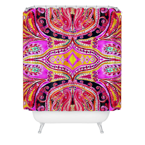 Amy Sia Paisley Hot Pink Shower Curtain