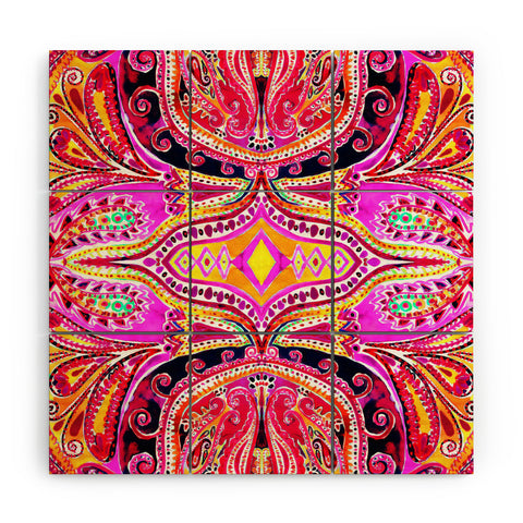 Amy Sia Paisley Hot Pink Wood Wall Mural