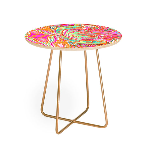 Amy Sia Paisley Pink Round Side Table