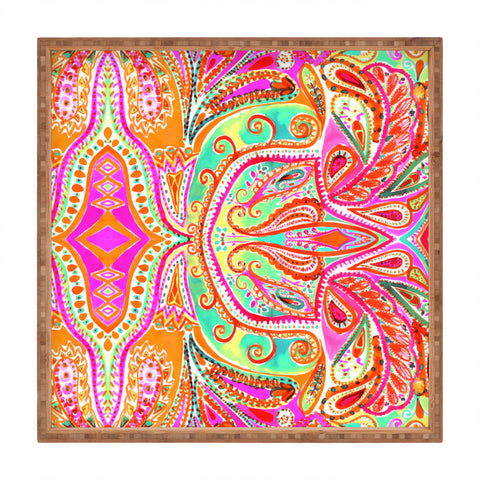 Amy Sia Paisley Pink Square Tray