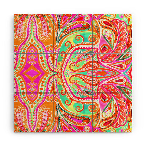 Amy Sia Paisley Pink Wood Wall Mural