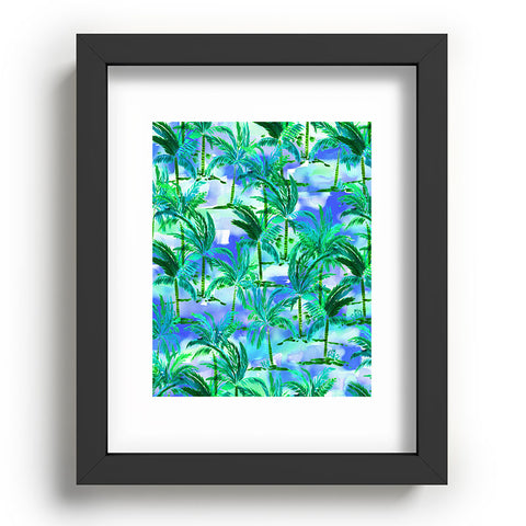 Amy Sia Palm Tree Blue Green Recessed Framing Rectangle