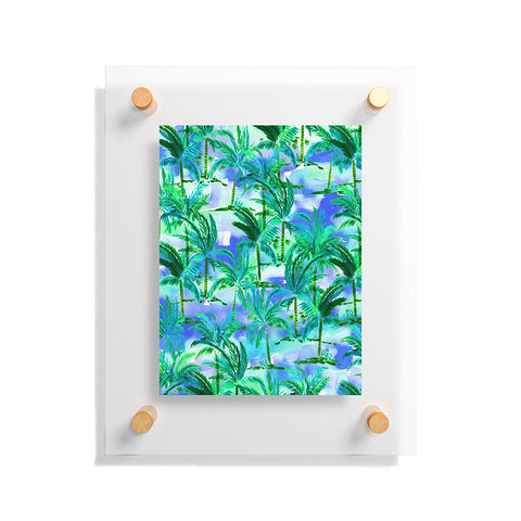 Amy Sia Palm Tree Blue Green Floating Acrylic Print