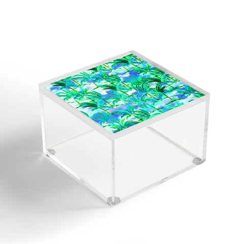 Amy Sia Palm Tree Blue Green Acrylic Box