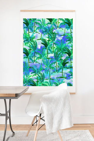 Amy Sia Palm Tree Blue Green Art Print And Hanger