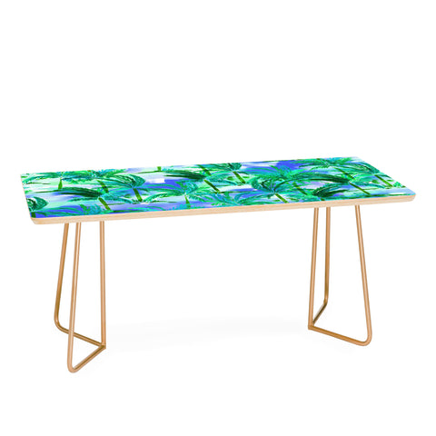 Amy Sia Palm Tree Blue Green Coffee Table