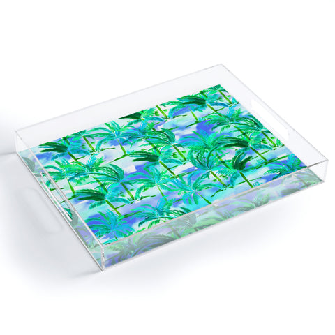 Amy Sia Palm Tree Blue Green Acrylic Tray