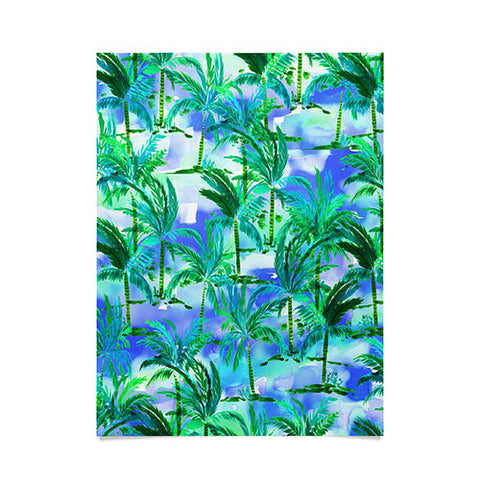 Amy Sia Palm Tree Blue Green Poster