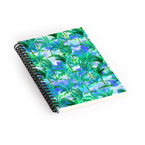 Amy Sia Palm Tree Blue Green Spiral Notebook