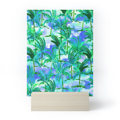 Amy Sia Palm Tree Blue Green Mini Art Print