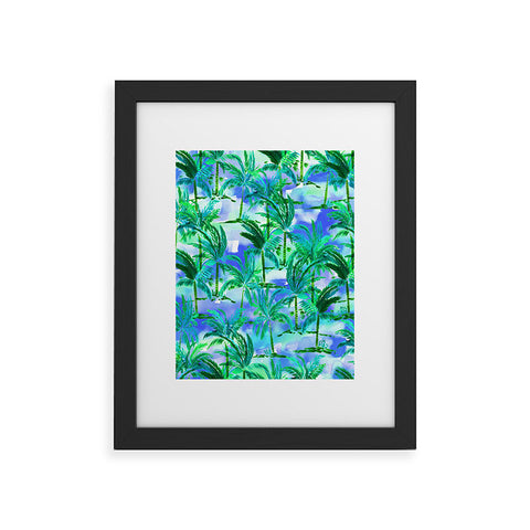 Amy Sia Palm Tree Blue Green Framed Art Print