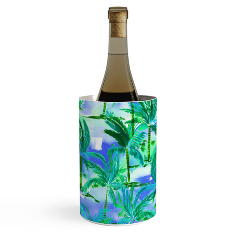Amy Sia Palm Tree Blue Green Wine Chiller