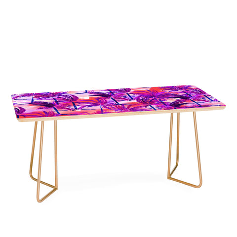 Amy Sia Palm Tree Purple Coffee Table