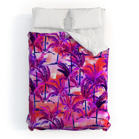 Amy Sia Palm Tree Purple Comforter