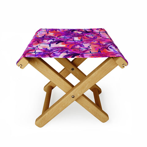 Amy Sia Palm Tree Purple Folding Stool