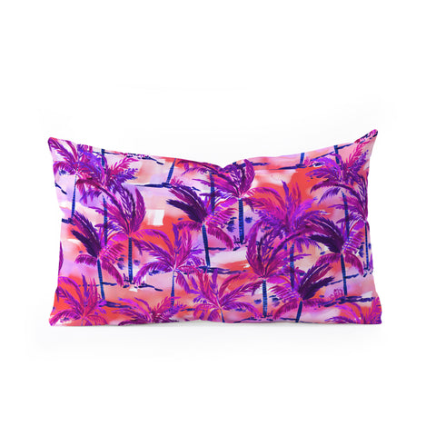 Amy Sia Palm Tree Purple Oblong Throw Pillow