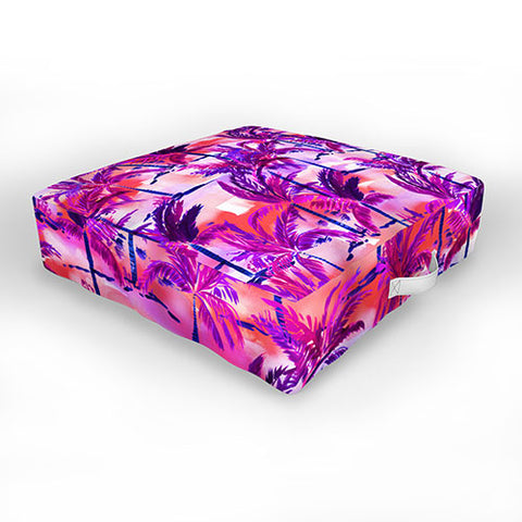 Amy Sia Palm Tree Purple Outdoor Floor Cushion