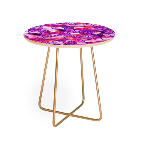 Amy Sia Palm Tree Purple Round Side Table