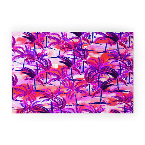 Amy Sia Palm Tree Purple Welcome Mat