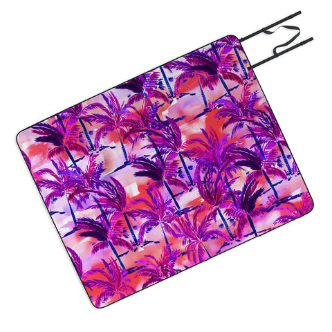 Amy Sia Palm Tree Purple Picnic Blanket