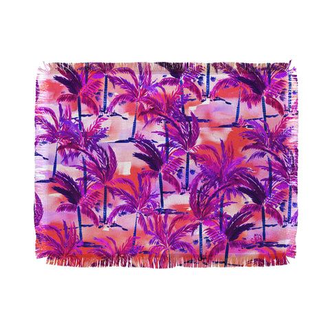 Amy Sia Palm Tree Purple Throw Blanket