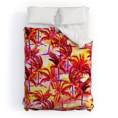 Amy Sia Palm Tree Sunset Comforter