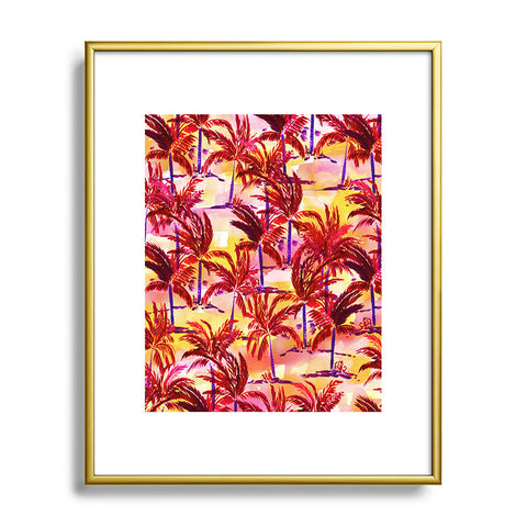 Amy Sia Palm Tree Sunset Metal Framed Art Print