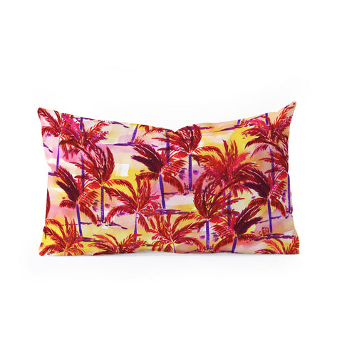 Amy Sia Palm Tree Sunset Oblong Throw Pillow
